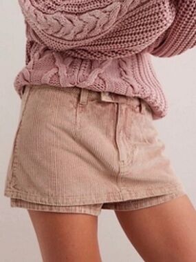 We The Free Gallivanting Peekaboo Cord Skort low rise mini skort size 30